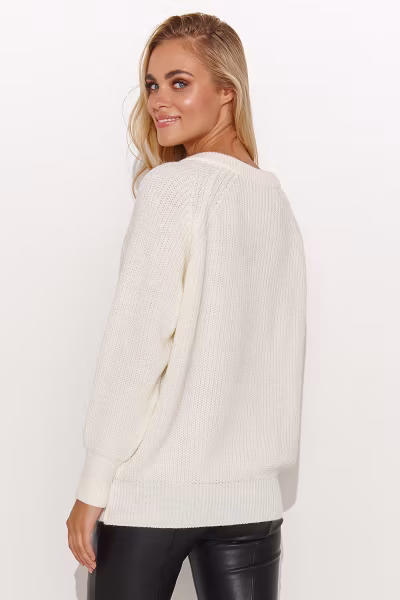 Sweter Damski Model S140 Śmietana - Makadamia — zdjęcie 3
