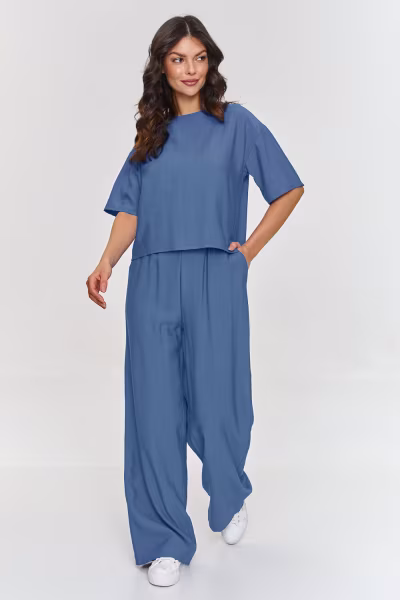 Spodnie Komplet Model M881 Blue Jeans - Makadamia — zdjęcie 1
