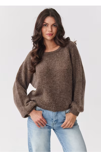 Sweter Damski Model S168 Mocca - Makadamia — zdjęcie 1