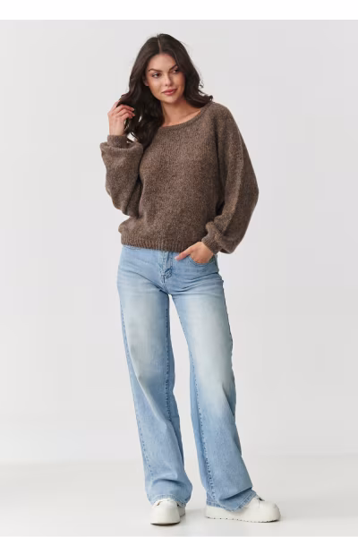 Sweter Damski Model S168 Mocca - Makadamia — zdjęcie 2