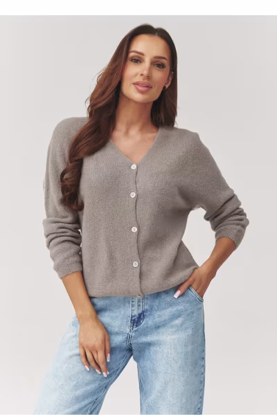 Sweter Damski Model C38 Mocca - Makadamia — zdjęcie 1
