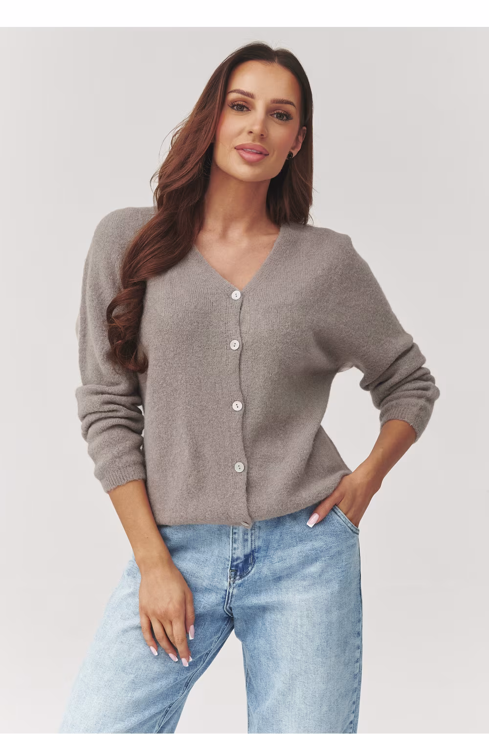 Sweter Damski Model C38 Mocca - Makadamia