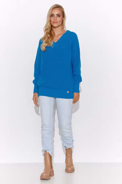 Sweter Damski Model S140 Blue - Makadamia — zdjęcie 2