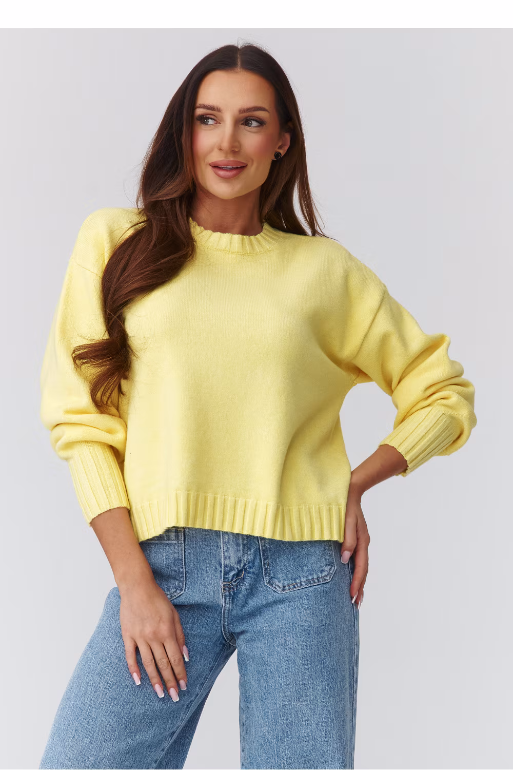 Sweter Damski Model C43 Yellow - Makadamia