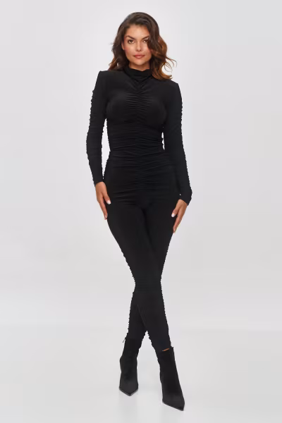 Spodnie Komplet Model M852 Black - Makadamia — zdjęcie 1