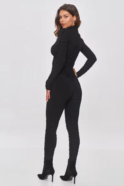 Spodnie Komplet Model M852 Black - Makadamia — zdjęcie 2