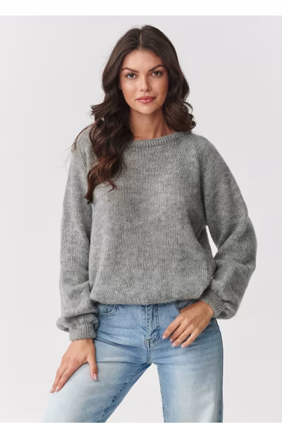 Sweter Damski Model S168 Grey Melange - Makadamia — zdjęcie 1