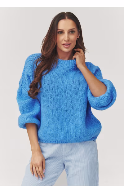 Sweter Damski Model C37 Blue Jeans - Makadamia — zdjęcie 1