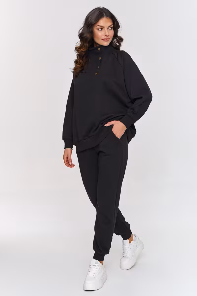 Spodnie Komplet Model A5 Black - Makadamia — zdjęcie 1