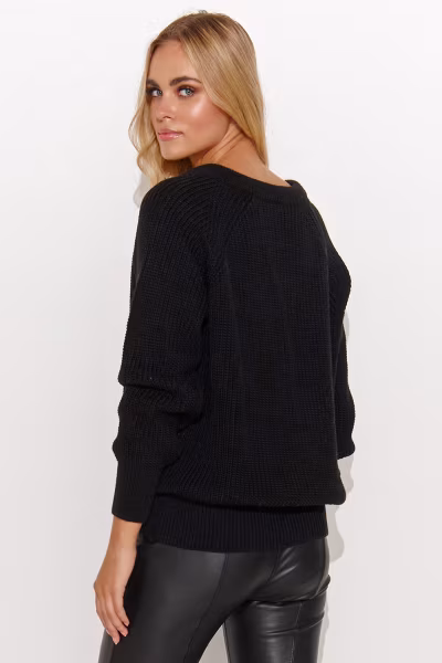 Sweter Damski Model S140 Black - Makadamia — zdjęcie 3