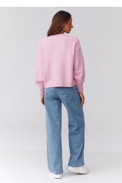 Sweter Damski Model C43 Powder Pink - Makadamia — zdjęcie 3