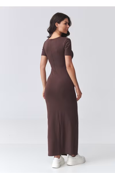 Sukienka Modela M931 Dark Chocolate - Makadamia — zdjęcie 3
