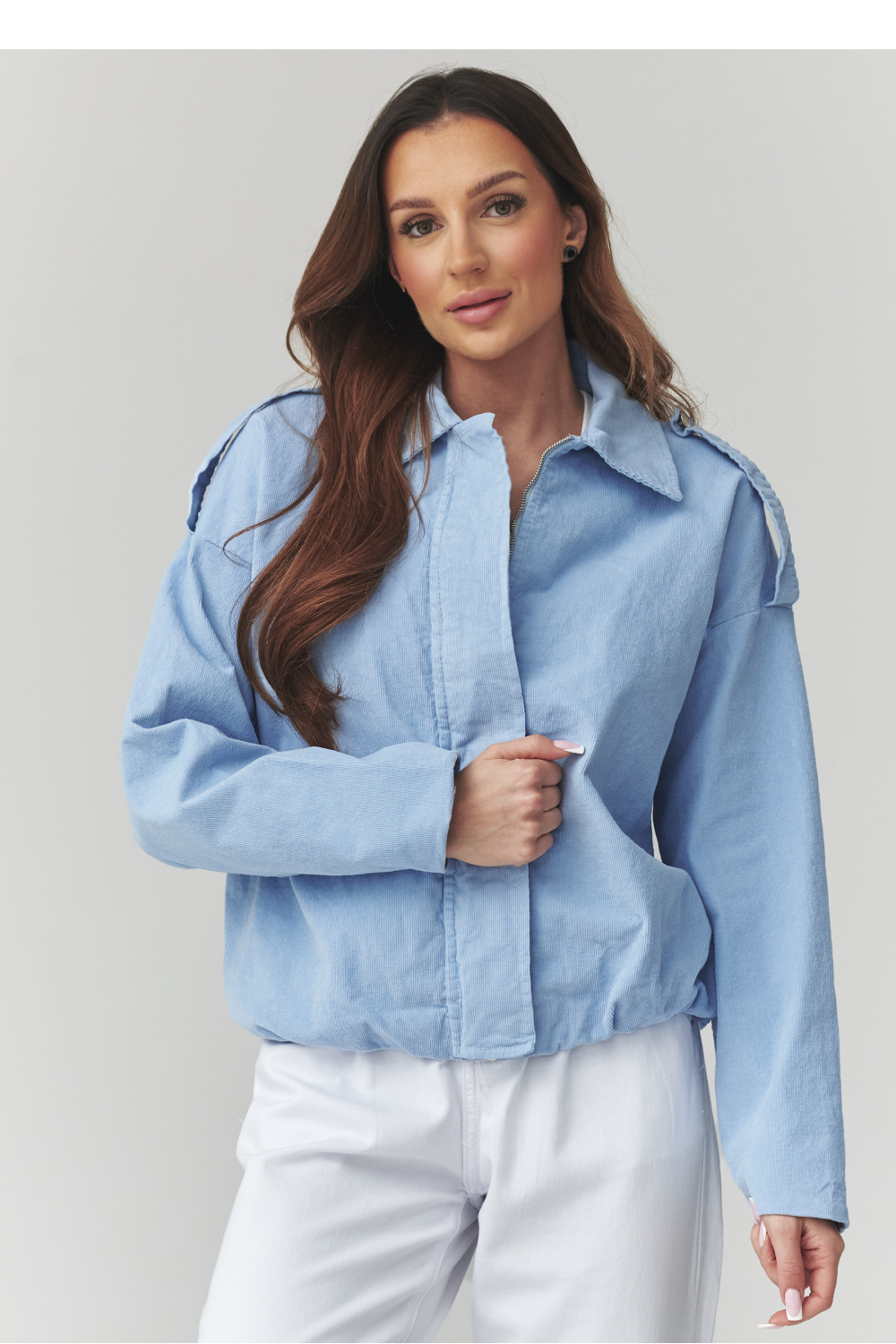 Kurtka Damska Model C48 Błękit - Makadamia