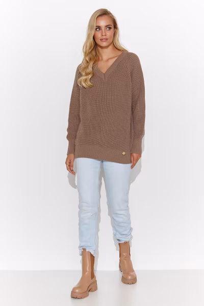 Sweter Damski Model S140 Cappuccino - Makadamia — zdjęcie 2