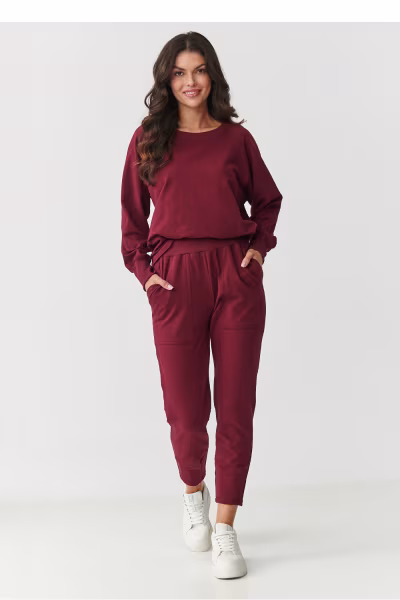 Spodnie Komplet Model M888 Bordo - Makadamia — zdjęcie 1