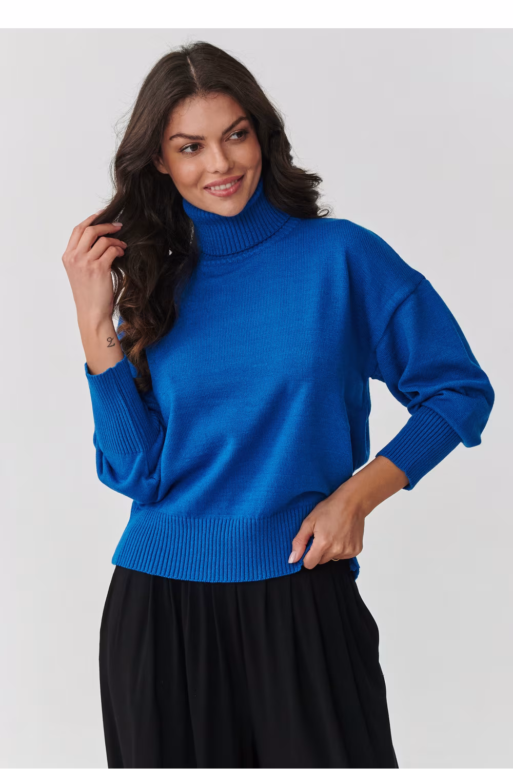 Golf Damski Model S165 Blue Jeans - Makadamia