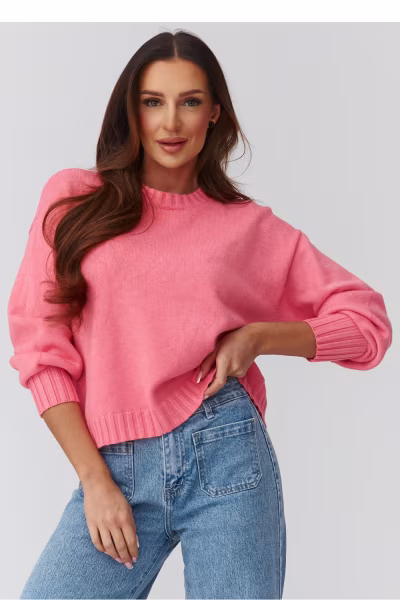 Sweter Damski Model C43 Łosoś - Makadamia — zdjęcie 1