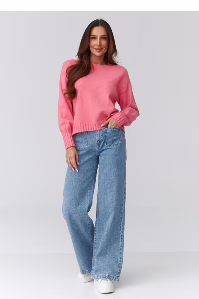 Sweter Damski Model C43 Łosoś - Makadamia — zdjęcie 2