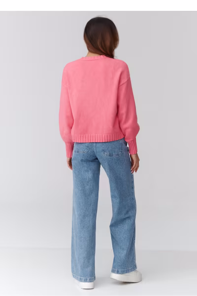 Sweter Damski Model C43 Łosoś - Makadamia — zdjęcie 3