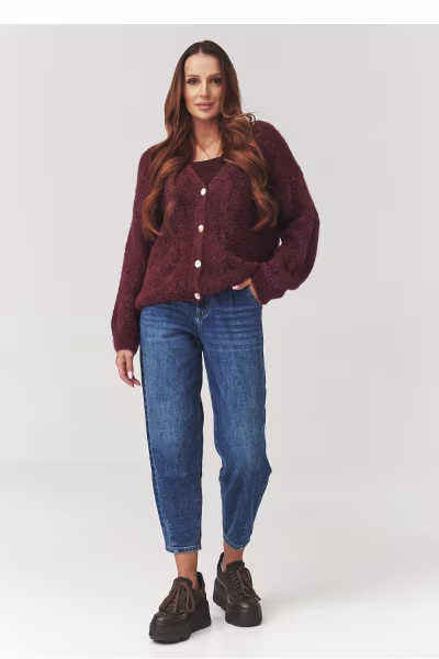 Sweter Damski Model C2 Bordo - Makadamia — zdjęcie 2