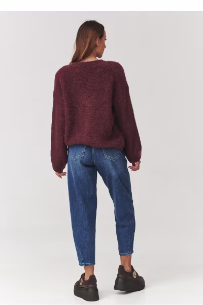 Sweter Damski Model C2 Bordo - Makadamia — zdjęcie 3