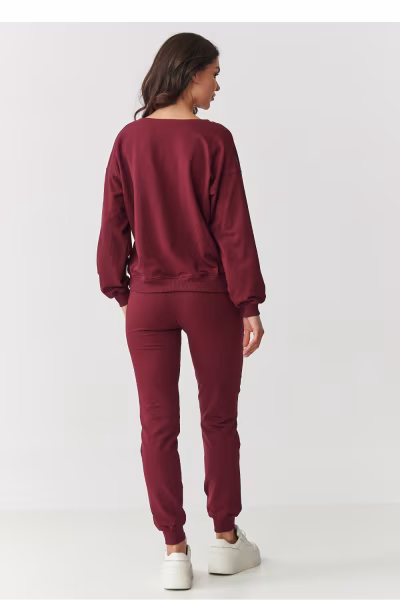 Spodnie Komplet Model M891 Bordo - Makadamia — zdjęcie 2