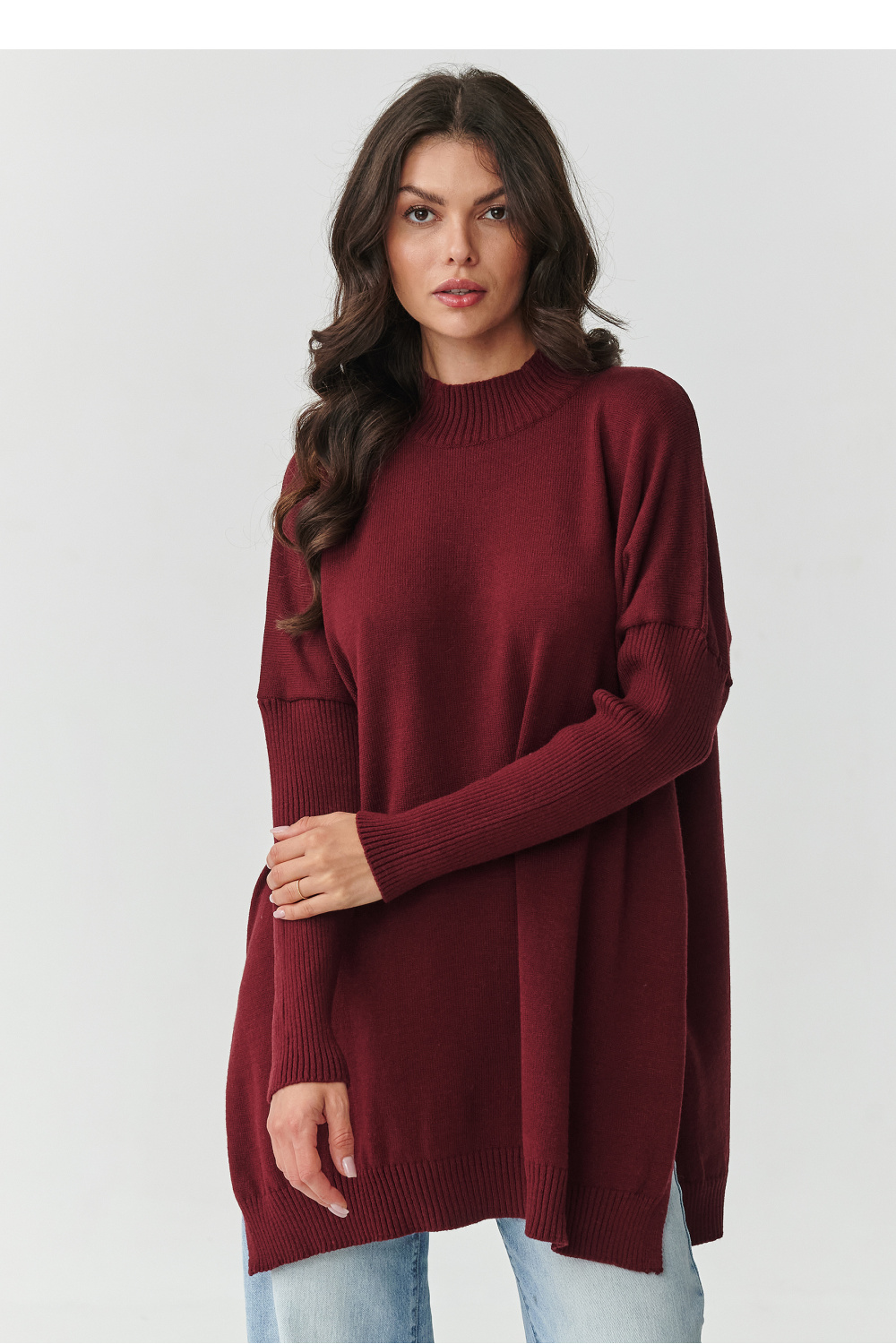 Sweter Damski Model S164 Bordo - Makadamia