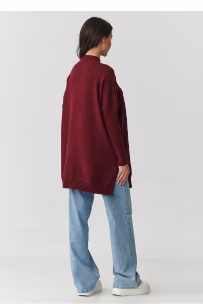 Sweter Damski Model S164 Bordo - Makadamia — zdjęcie 3