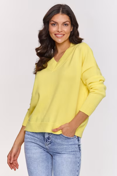 Sweter Damski Model S158 Yellow - Makadamia — zdjęcie 1