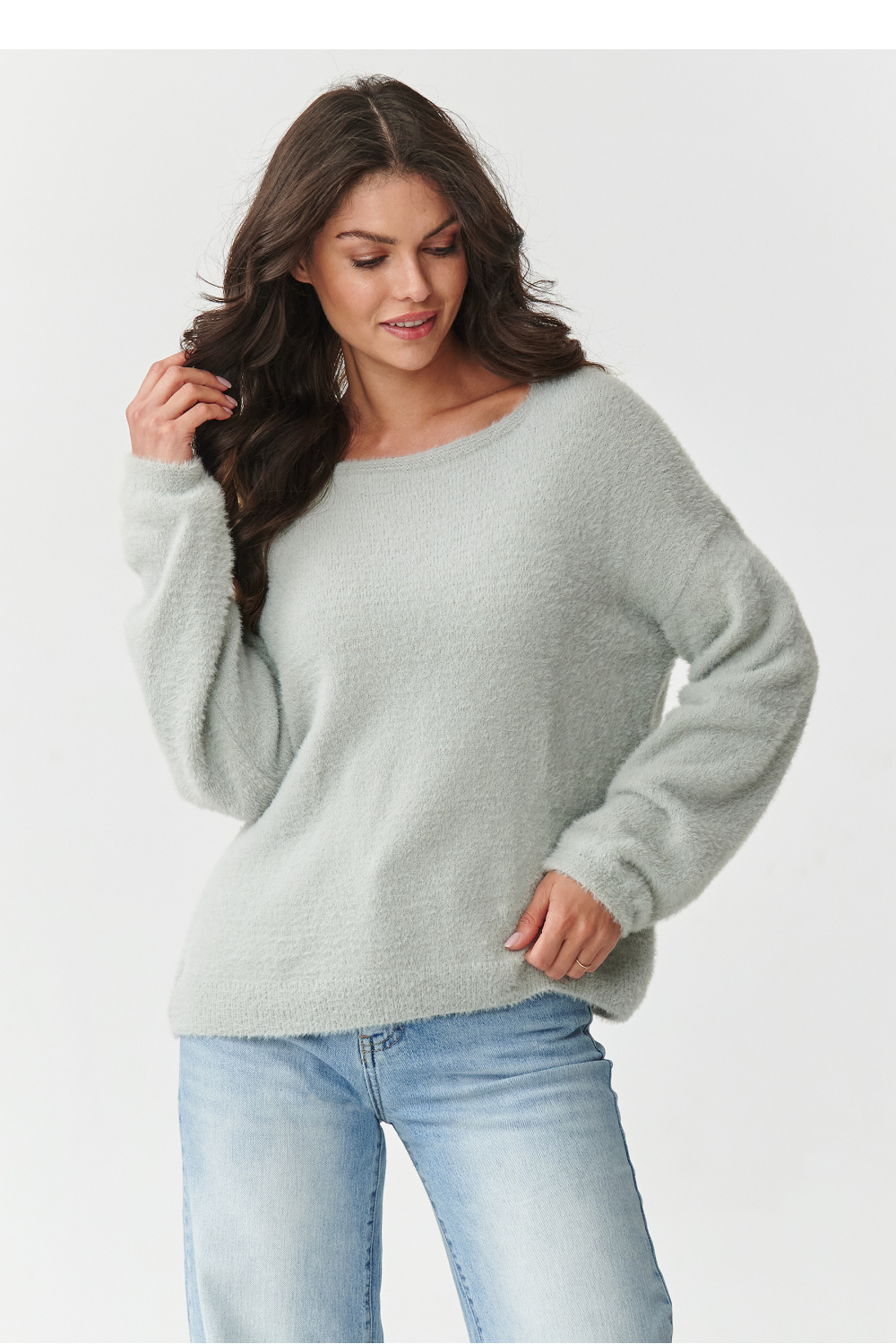 Sweter Damski Model S171 Light Grey - Makadamia