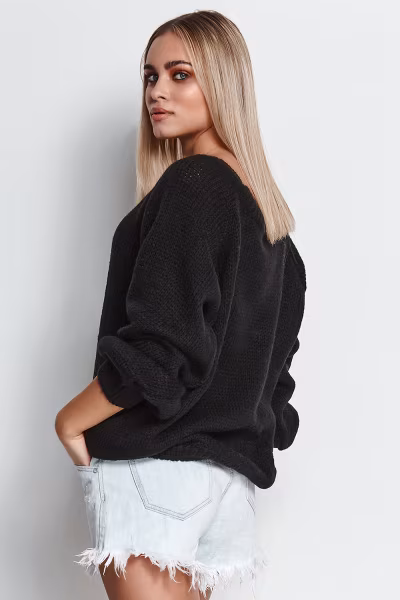 Sweter Damski Model S114 Black - Makadamia — zdjęcie 3
