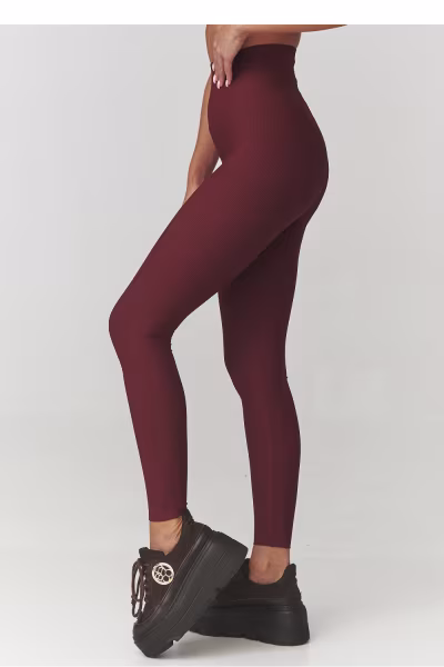 Legginsy Model C30 Bordo - Makadamia — zdjęcie 2