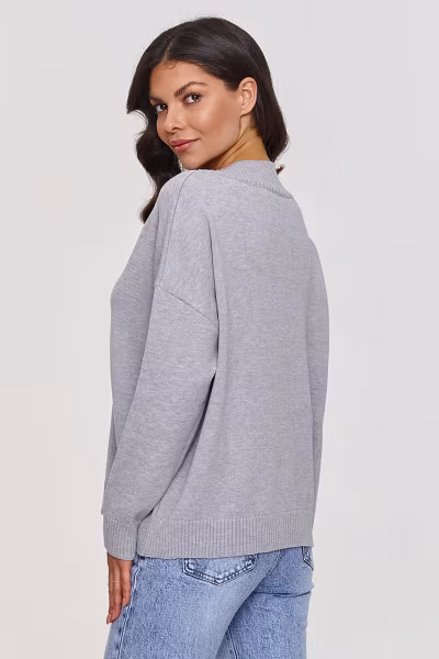 Sweter Damski Model S158 Grey Melange - Makadamia — zdjęcie 3