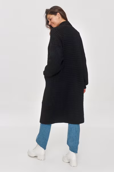 Sweter Kardigan Model S153 Black - Makadamia — zdjęcie 2