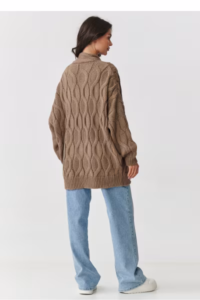 Sweter Kardigan Model S163 Cappuccino - Makadamia — zdjęcie 3
