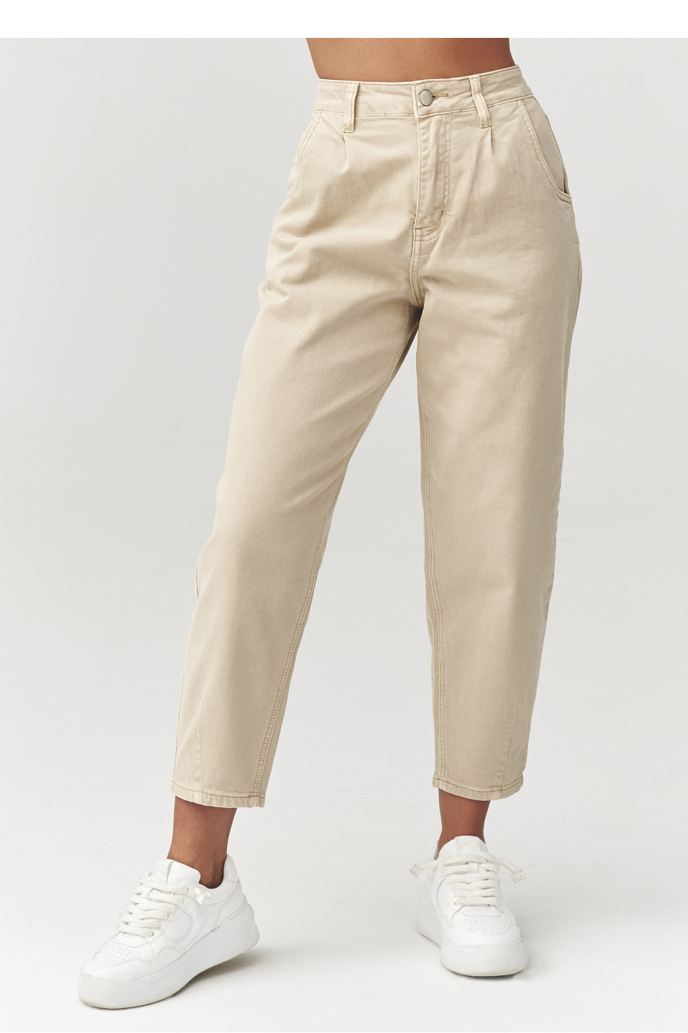Spodnie Jeansy Damskie Model C31 Beige - Makadamia