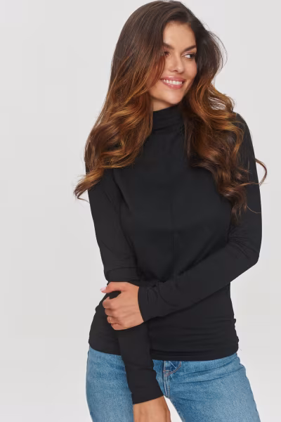 Bluzka Model M840 Black - Makadamia — zdjęcie 1