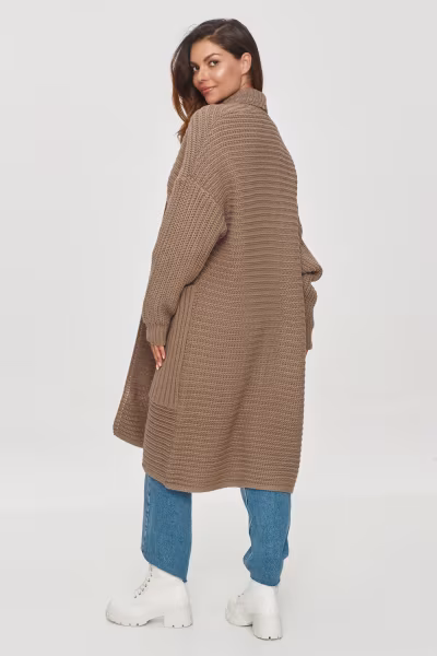 Sweter Kardigan Model S153 Cappuccino - Makadamia — zdjęcie 2