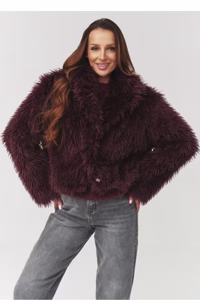Kurtka Damska Model C1 Bordo - Makadamia — zdjęcie 1