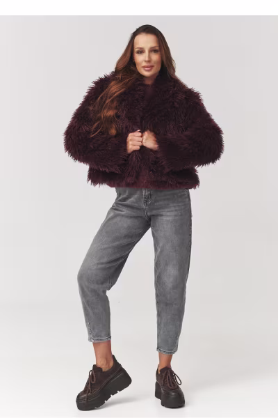 Kurtka Damska Model C1 Bordo - Makadamia — zdjęcie 2