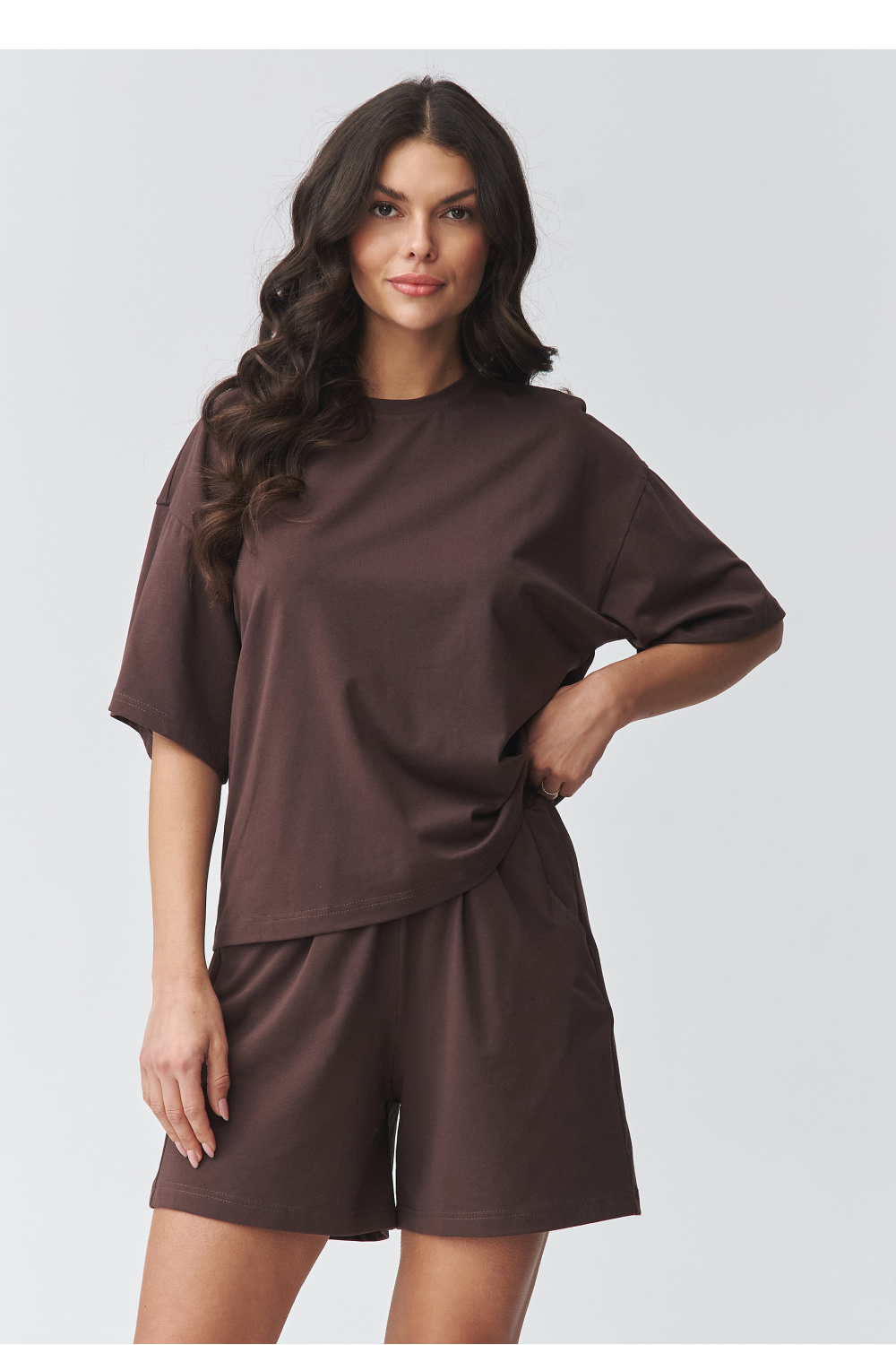 Spodnie Komplet Model M935 Dark Chocolate - Makadamia