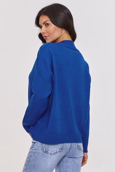 Sweter Damski Model S158 Cobalt - Makadamia — zdjęcie 3