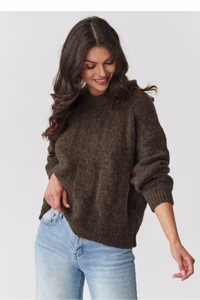 Sweter Damski Model S169 Ziemisty Brąz - Makadamia — zdjęcie 1