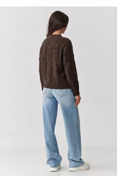 Sweter Damski Model S169 Ziemisty Brąz - Makadamia — zdjęcie 3