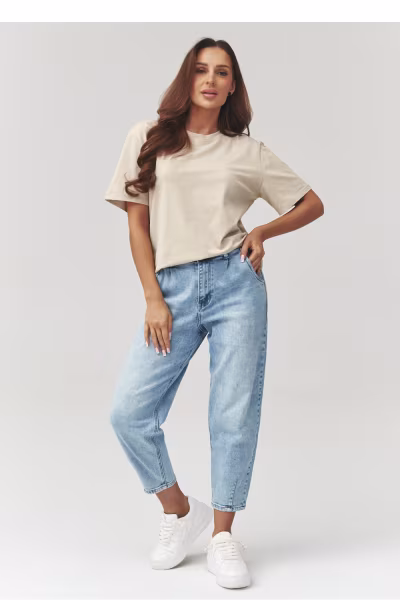 Tshirt Damski Model C41 Light Beige - Makadamia — zdjęcie 2