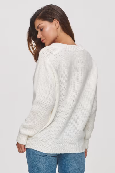 Sweter Damski Model S152 Śmietanka - Makadamia — zdjęcie 3