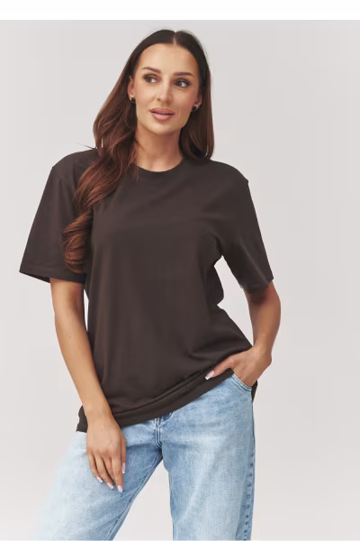 Tshirt Damski Model C41 Czekolada - Makadamia — zdjęcie 1