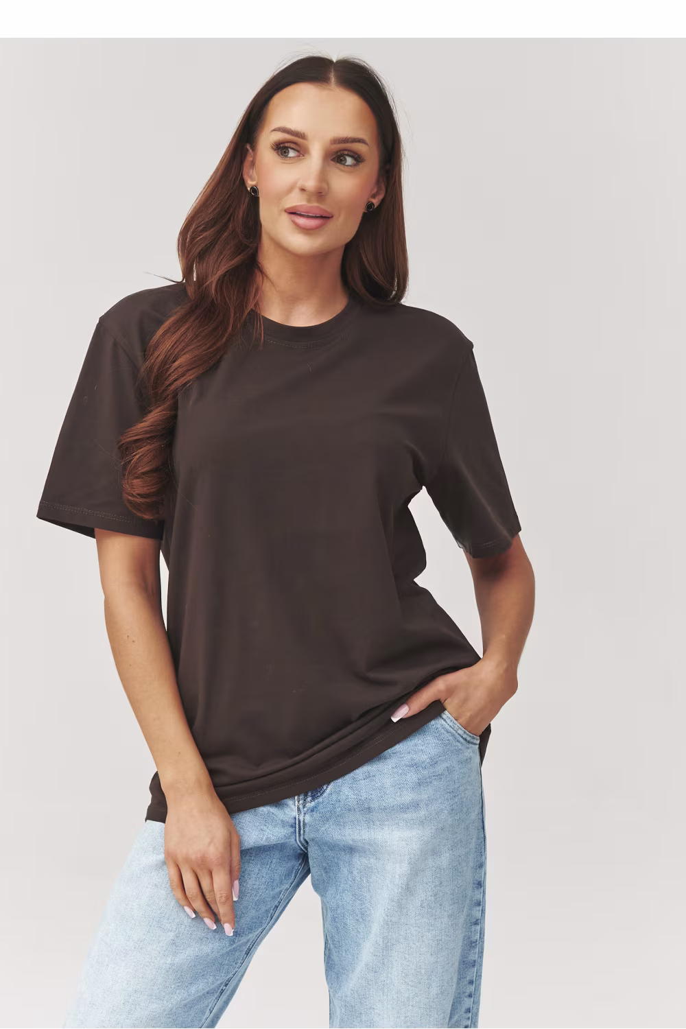 Tshirt Damski Model C41 Czekolada - Makadamia