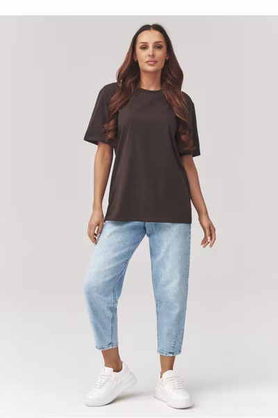 Tshirt Damski Model C41 Czekolada - Makadamia — zdjęcie 2