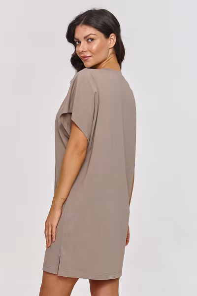 Sukienka Basic Model M875 Mocca - Makadamia — zdjęcie 3